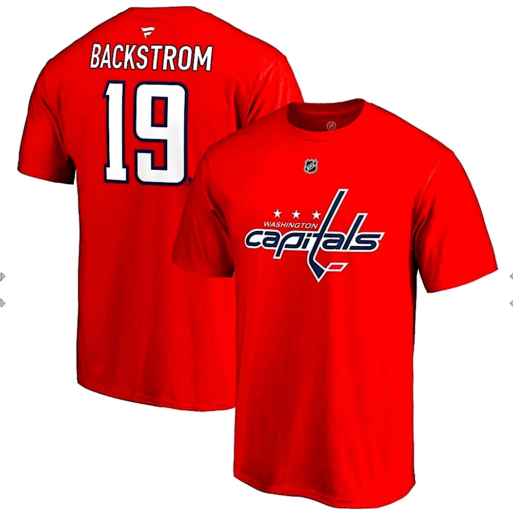 Reebok Red NHL Washington Capitals Nicklas Backstrom #19 T-Shirt, Men's Size M. - Picture 1 of 11